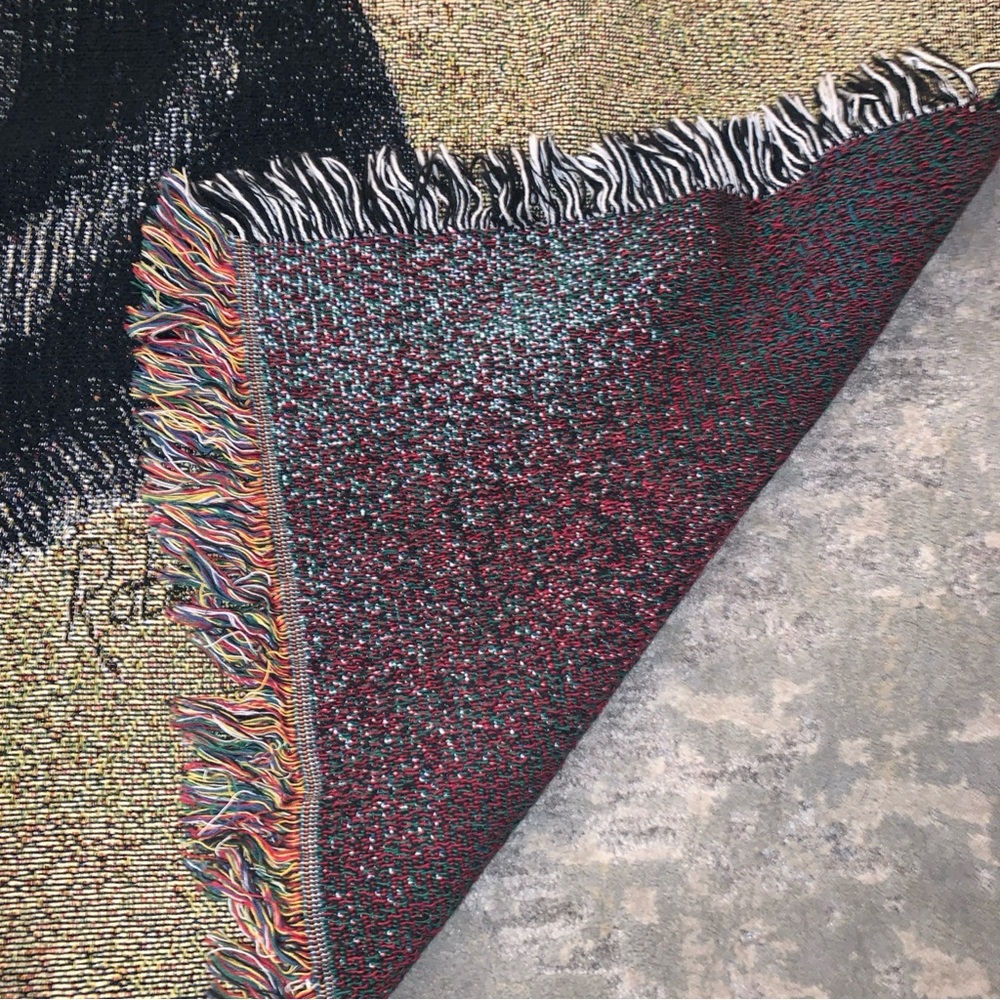 Robert J May Throw Blanket Black Labrador Dog Tapestry Style MSRP $70 - Picture 3 of 4
